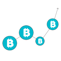 Graph representing the rise of bitcoin