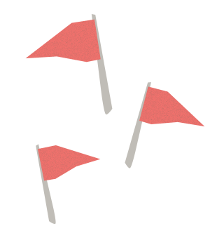 Illustration of 3 red flags.